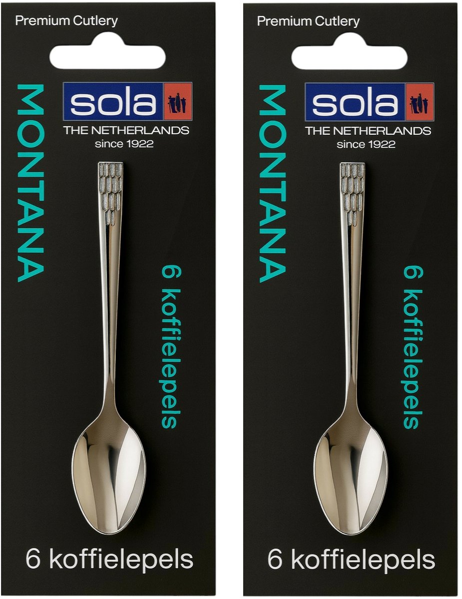 Set van 12 Sola Demitasse-koffielepels -11 cm – Premium RVS