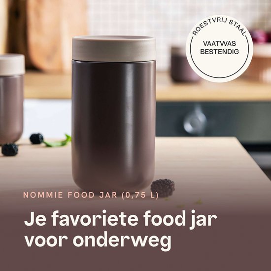 BergHOFF Home Nommie – Boîte à lunch Thermos 0 l – Boîte à lunch Thermos étanche – Garde au chaud ou au froid pendant 6 heures – Isolation à double paroi – Récipient alimentaire étanche – Acier inoxydable – Lavable au lave-vaisselle – Rose