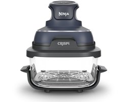 Omslag van Ninja CRISPi 4-in-1 compact glazen kooksysteem - Airfryer, Roast, Recrisp, Keep Warm - Inclusief twee glazen schalen van 3.8L en 1.4L en bijpassende deksels - 2 Crisper-Plates - Blauw - FN101EUGY