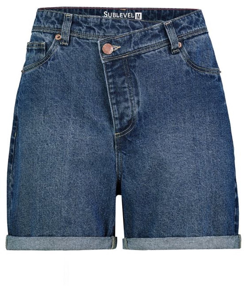 Sublevel Ladies Denim Bermuda Dames Shorts - blauw - S