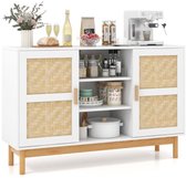 Armoire de cuisine - Buffet - Organisateur - Placard de rangement - Armoires- Commode - Bois - Naturel et Wit