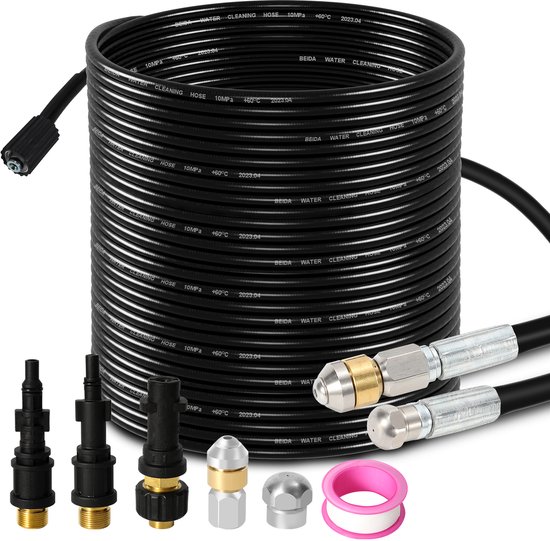 Tuyau De Nettoyage Haute Pression 30M 200 Bar 60 °C, Deboucheur