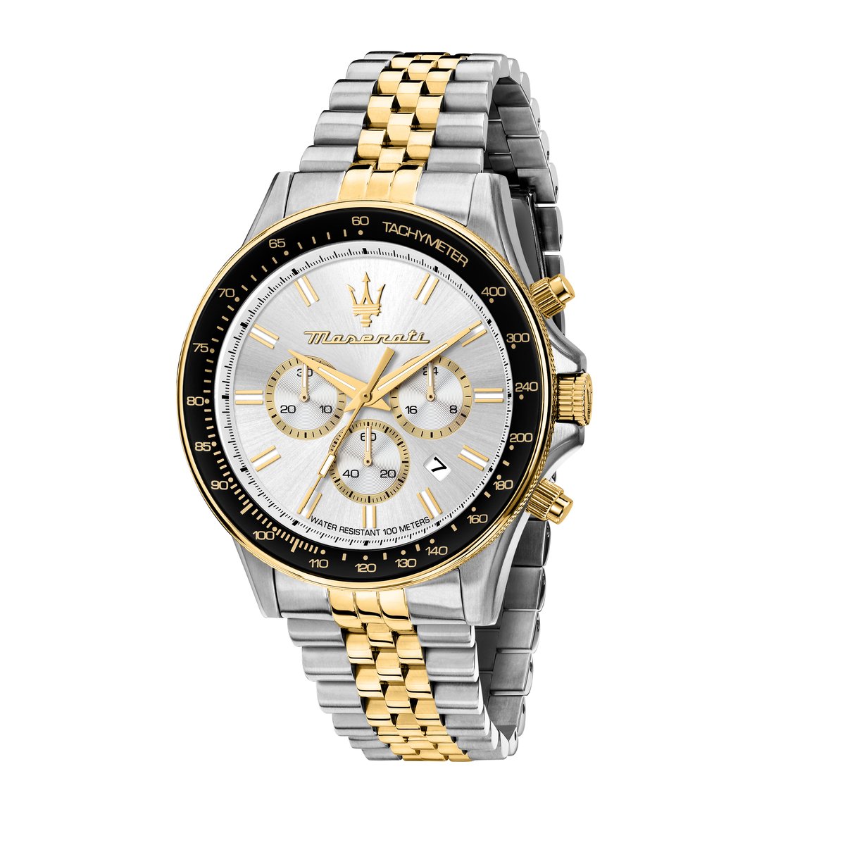 Maserati - Watch - R8873640024 - Sfida - Chronograaf - Zilverkleurig - Goudkleurig - Herenhorloge - 44 MM