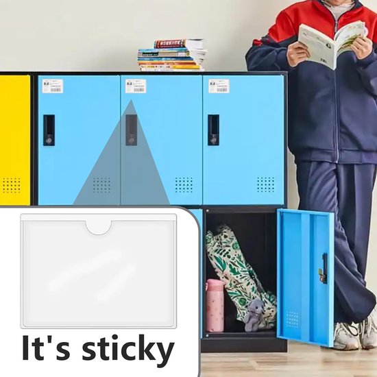 Pack van 36 Zelfklevende Labelhouders - Visitekaarten - 10 x 6 cm - Visitekaartmappen voor Kantoor, Thuis, School en Sorteren van Merkloos	 — afbeelding 3