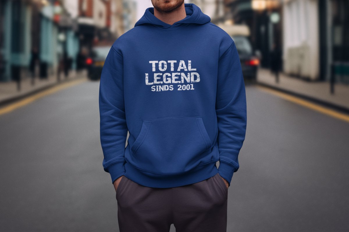 2001 Jaar Navy Hoodie heren - Maat XXL - Total Legend - Verjaardag Cadeau Mannen - Limited Edition