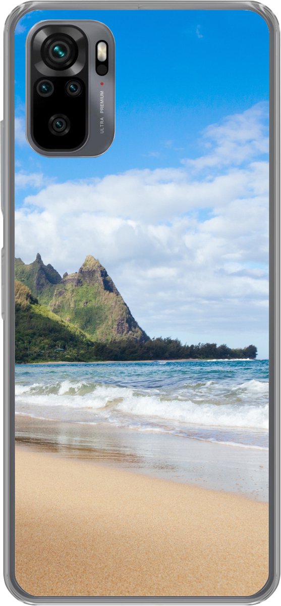 Telefoonhoesje Geschikt voor Xiaomi Geschikt voor Redmi Note 10 hoesje - Strand - Tropisch - Hawaii - Siliconen Telefoonhoesje Telefoonhoesje