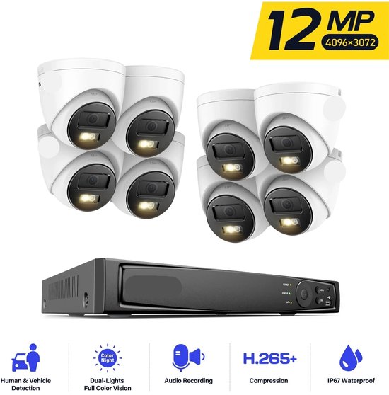 5MP Dahua Starlight PoE Turret IP bewakingscamera buiten