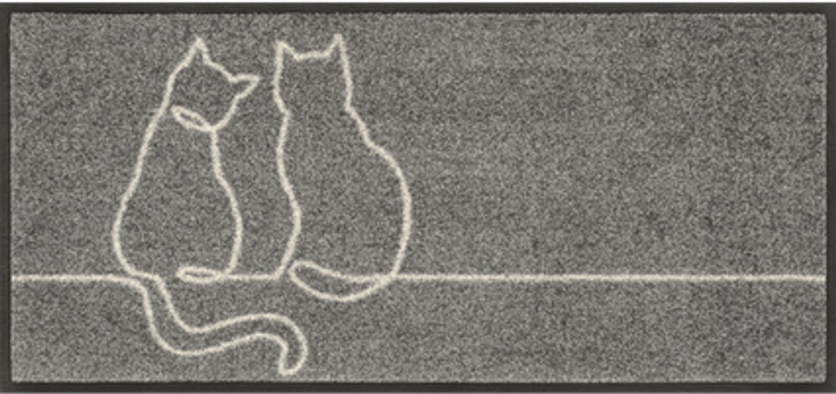 Kleen-Tex Wash+Dry Design Wasbare Deurmat - Loper - Lovetails - 35 x 75cm grijs