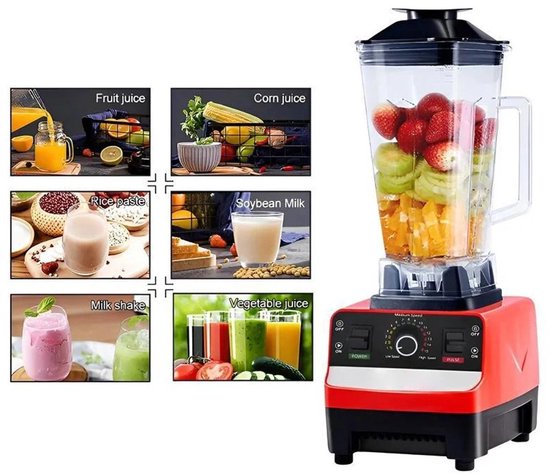 Paco Goederen® Blender - Smoothie Maker - Mixer Keukenmachine - 2000W - Krachtig en eenvoudig te reinigen van Merkloos — afbeelding 4