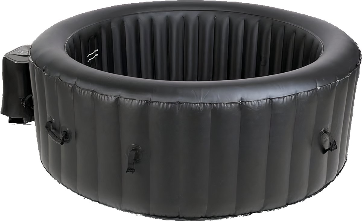 Luxe Opblaasbare Jacuzzi Spa Milano – 4 Persoons Bubbelbad met 130 Airjets, Verwarming & Rattan Design