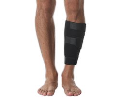 Trebin Kuitbrace - Geschikt bij Zweepslag, Kuitblessure, Kramp en Overbelasting - Kuit Bandage met Verstelbare Compressie - Ook bij Shin Splints (MTSS) - Kuitspier Ondersteuning - Neopreen - Links en Rechts - One Size - Zwart