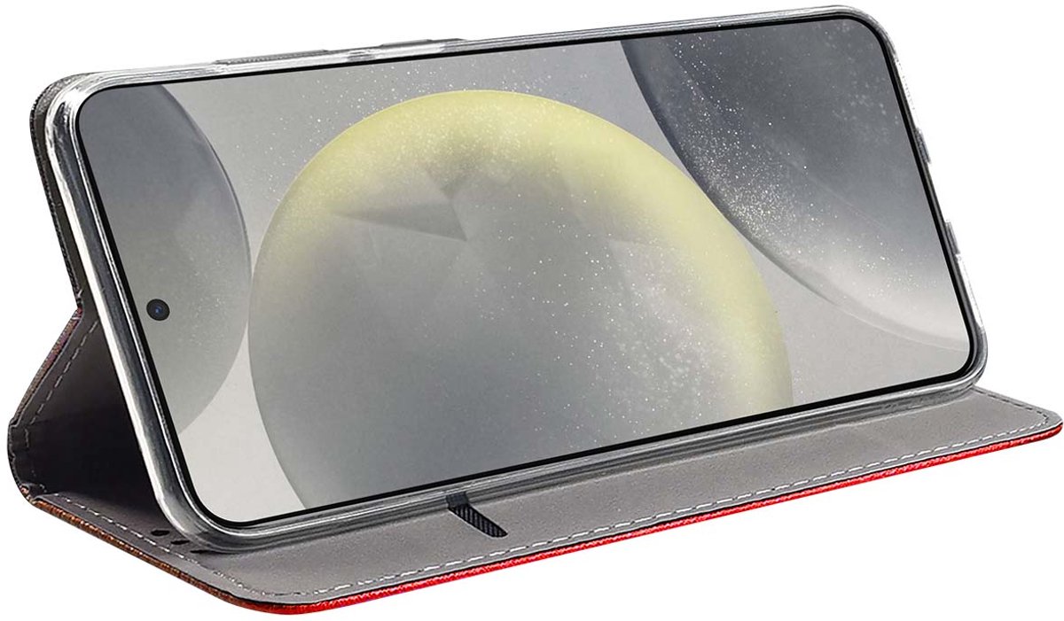 Jaym, Hoesje geschikt voor Samsung Galaxy S24 Plus - Magnetisch Folio met Standaard, Rood