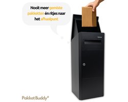 PakketBuddy - Easydrop™ - Pakketbrievenbus – Pakketbox Vrijstaand - Waterdicht & Weerbestendig - Anti-diefstal met cilinderslot - Zwart