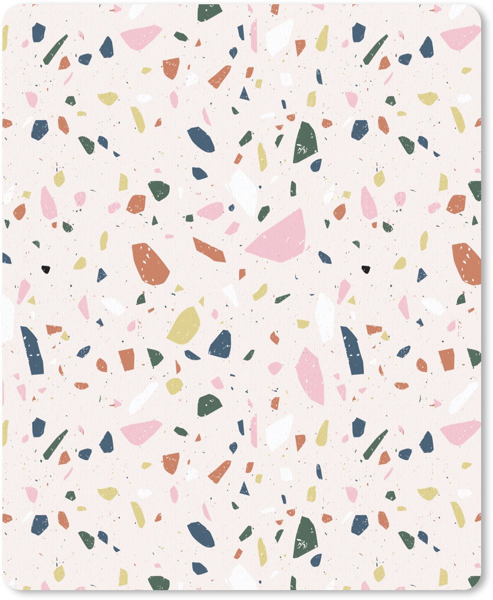 Muismat 19x23 cm - Mousepad Terrazzo - Patroon - Kleurrijk - Muismatten