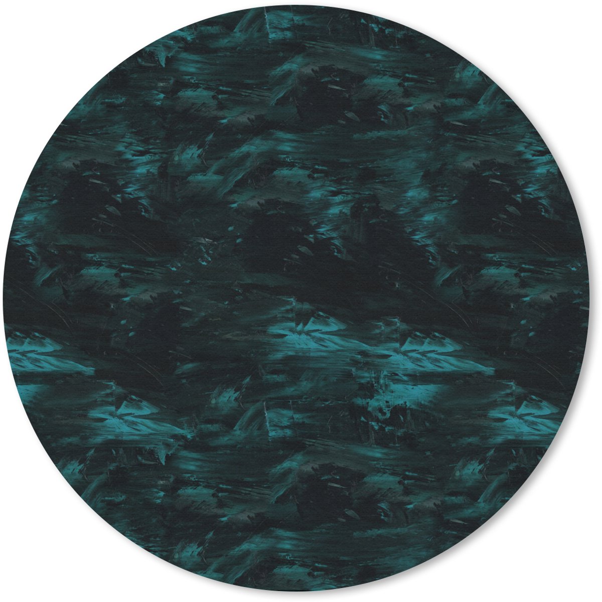 Muismat rond 50x50 cm - Mousepad Vloeiend - Verf - Donker - Ronde muismatten