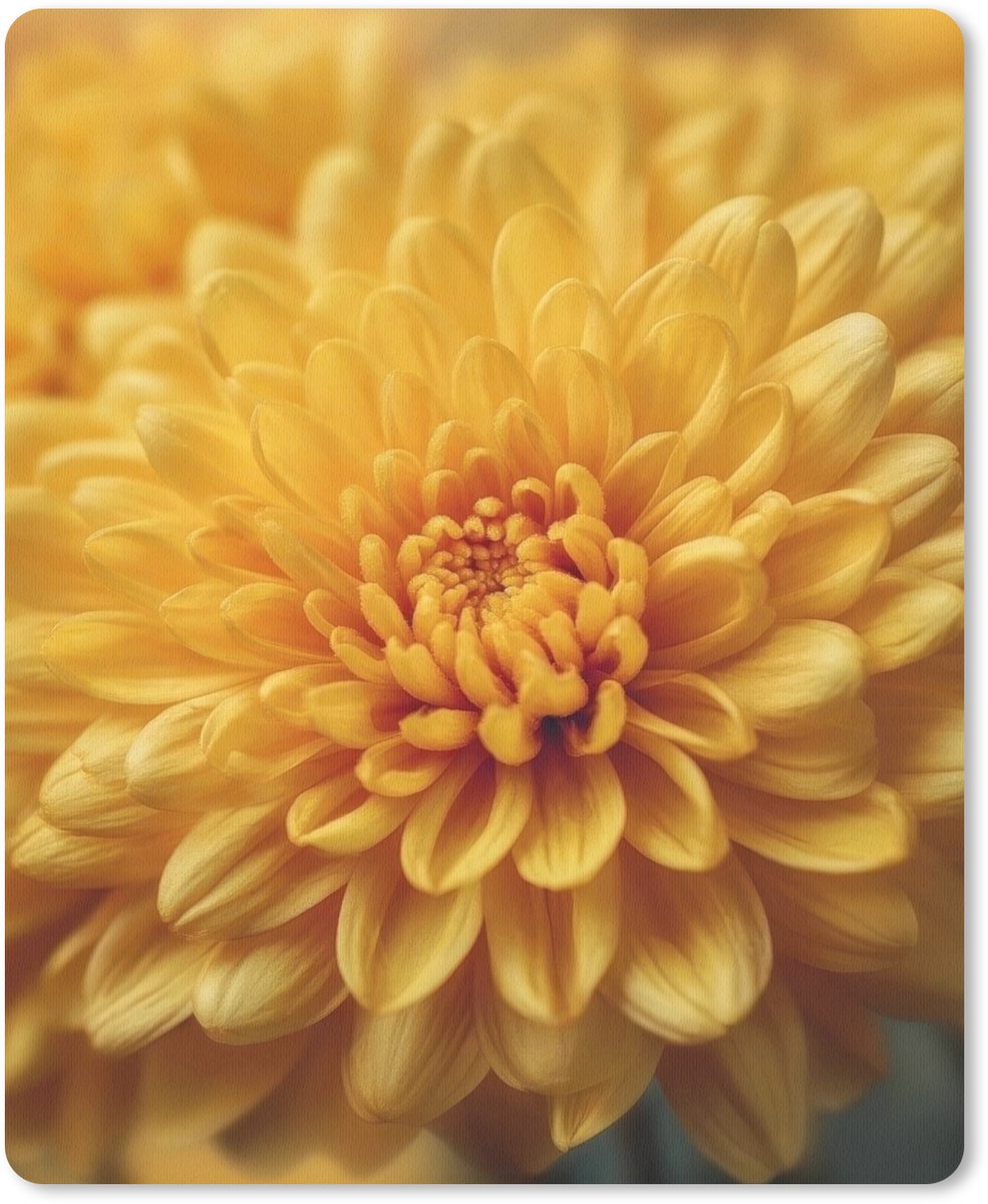 Muismat 19x23 cm - Mousepad Geel - Chrysant - Zachtheid - Muismatten