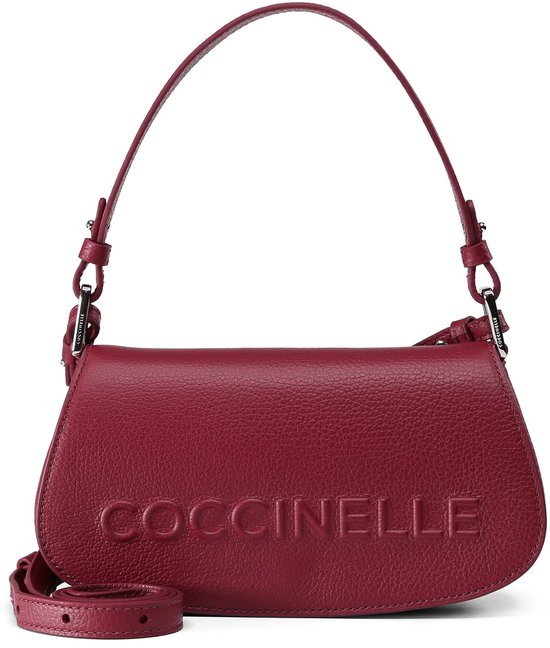 COCCINELLE Cuir sac à main sac à épaule bandoulière Myrtha Maxi Log Mini Crossbody Bag Ribes framboise
