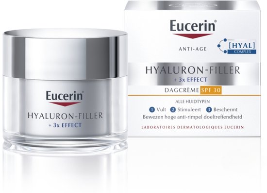 Eucerin Hyaluron-Filler + 3x EFFECT Dagcreme voor Vrouwen - Gezichtscreme SPF 30 - Anti Rimpel Creme - Skincare - 50 ml