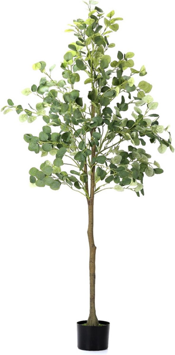 BOG Kunstmatige Eucalyptusboom 1,5 m - Zijde Nepboom In Pot - Kunstplanten Voor Thuis - Kantoor - Binnen Decoratie GROEN