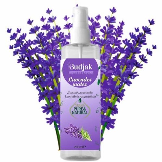 Lavendel bloemenwater (Lavandula angustifolia) – 100% natuurlijk - kalmeert - werkt tegen vet haar en huid 250ml
