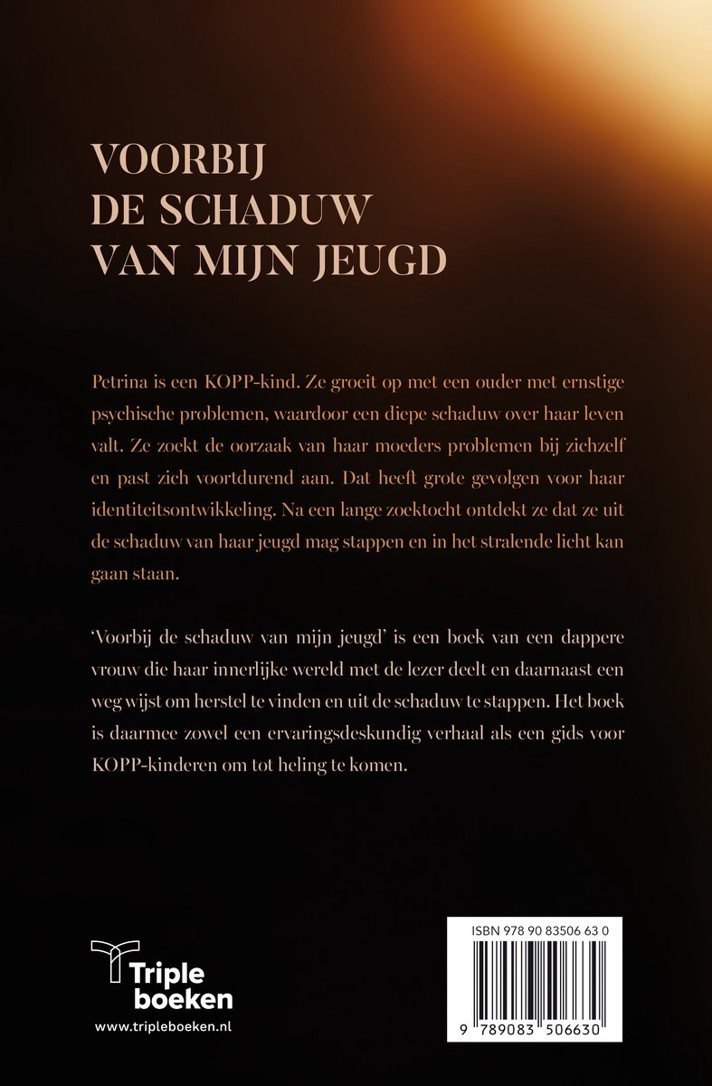 Voorbij de schaduw van mijn jeugd - back cover