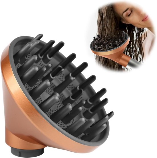 Opzetstuk - Haardroger Föhn Diffuser, Universeel Stereotype Haar Hoofd - Goud