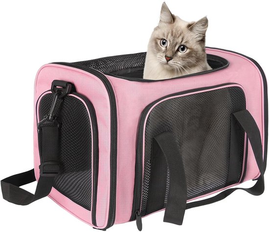 Sac de transport Gsedaox pour chiens et chats - 45 cm x 30 cm x 30 cm - Jusqu'à 6 kg - Rose