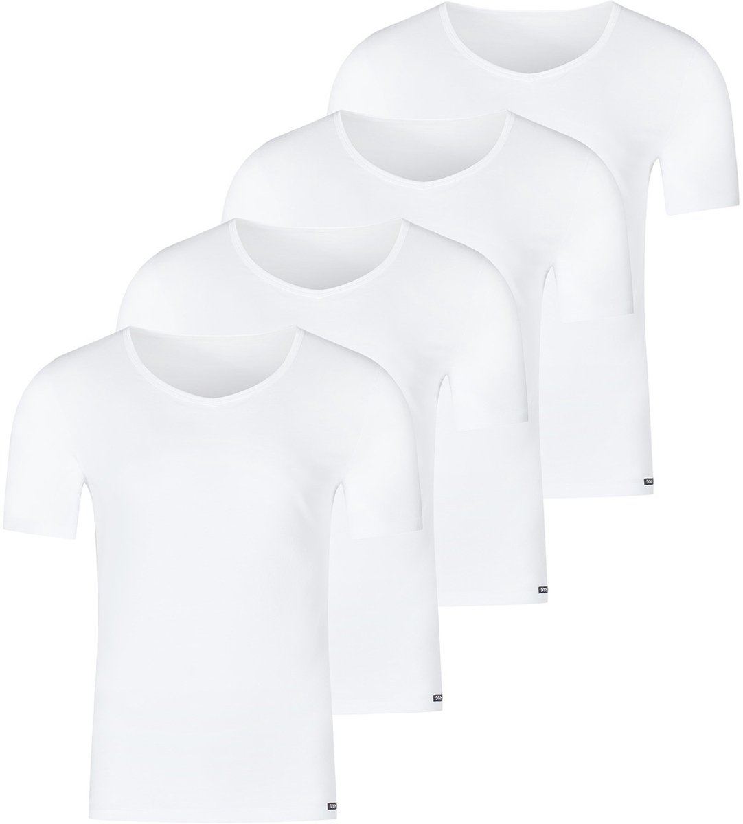 Skiny Heren onder t-shirts 4 pack Basis