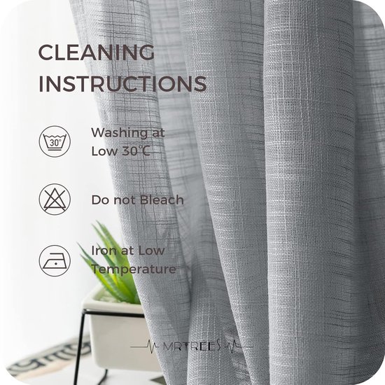 Rideaux courts, lot de 2 rideaux en lin en rideaux d'angle modernes, gris, 145 x 140 cm (hxl) pour salon, chambre à coucher, chambre d'enfant