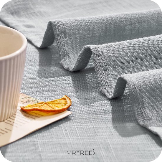 Rideaux courts, lot de 2 rideaux en lin en rideaux d'angle modernes, gris, 145 x 140 cm (hxl) pour salon, chambre à coucher, chambre d'enfant