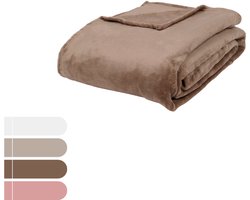 Studio Home XXL Plaid 200x220 cm – Superzacht Fleece Deken – Voor Bank, Bed of Woonkamer – Gemaakt van Gerecycled Polyester – Diverse Kleuren - Dekens - Plaids - Dekentje – Bruin
