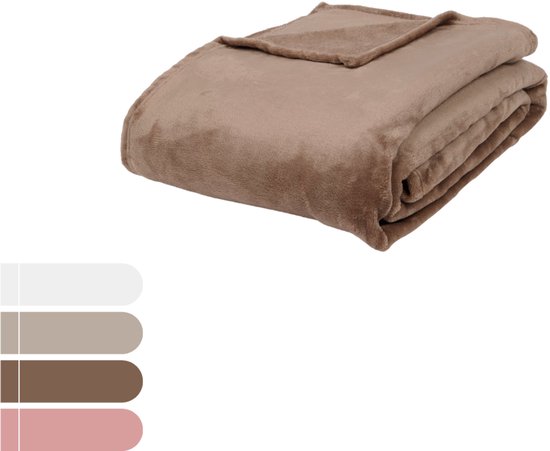 Studio Home XXL Plaid 200x220 cm – Superzacht Fleece Deken – Voor Bank, Bed of Woonkamer – Gemaakt van Gerecycled Polyester – Diverse Kleuren - Dekens - Plaids - Dekentje – Bruin