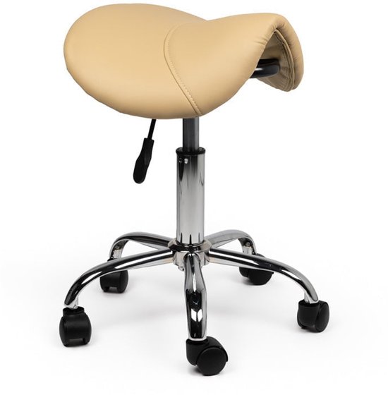Tabouret Beige Standaard met Voetring - Zadelkruk Nederland