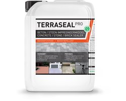 Tuintegels impregneren - Steen en beton impregneer - Vuilafstotend en Transparant impregneer - Nano Coating - Beton - Bestrating - Balkon waterdicht maken - Terrassen en voegen waterdicht maken - Terraseal Pro 5L (30m2)