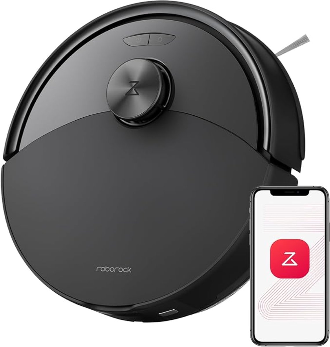 Roborock Q10 S5 Robotstofzuiger– 10000 Pa Zuigkracht–Dubbele Anti-klitfunctie–VibraRise 2.0-Systeem– 8 mm Dweillift– PreciSense LiDAR-navigatie–Obstakelvermijding– APP–Zwart