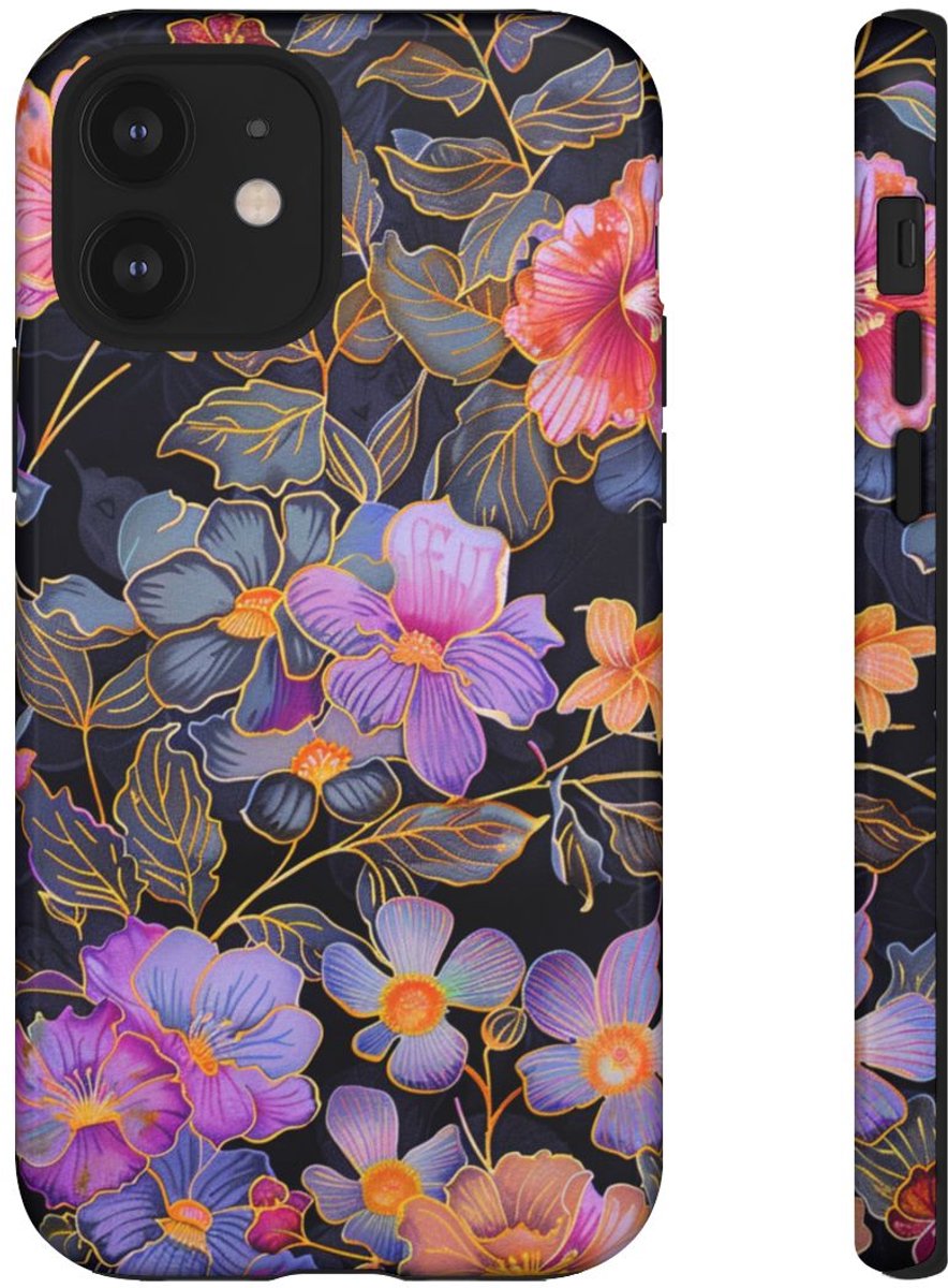 Levendig Bloemenpatroon – Telefoonhoesje Geschikt voor iPhone 12