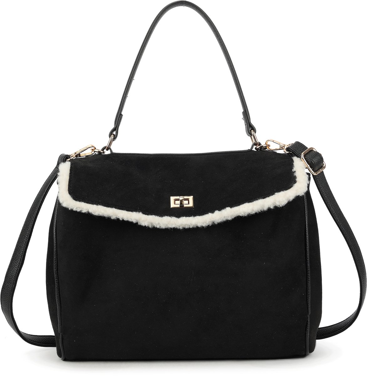 Giuliano Kunst suede handtas Beatrice - Dames - Bont - Zwart