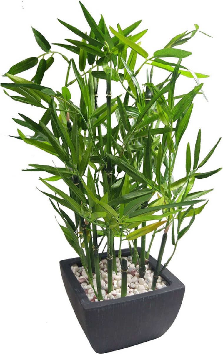 BOG Kunstbamboe Plant 45 cm - Natuurlijke Nepplant In Pot - Decoratie Voor Badkamer - Woonkamer - Kantoor - Duurzaam En Onderhoudsvriendelijk GROEN