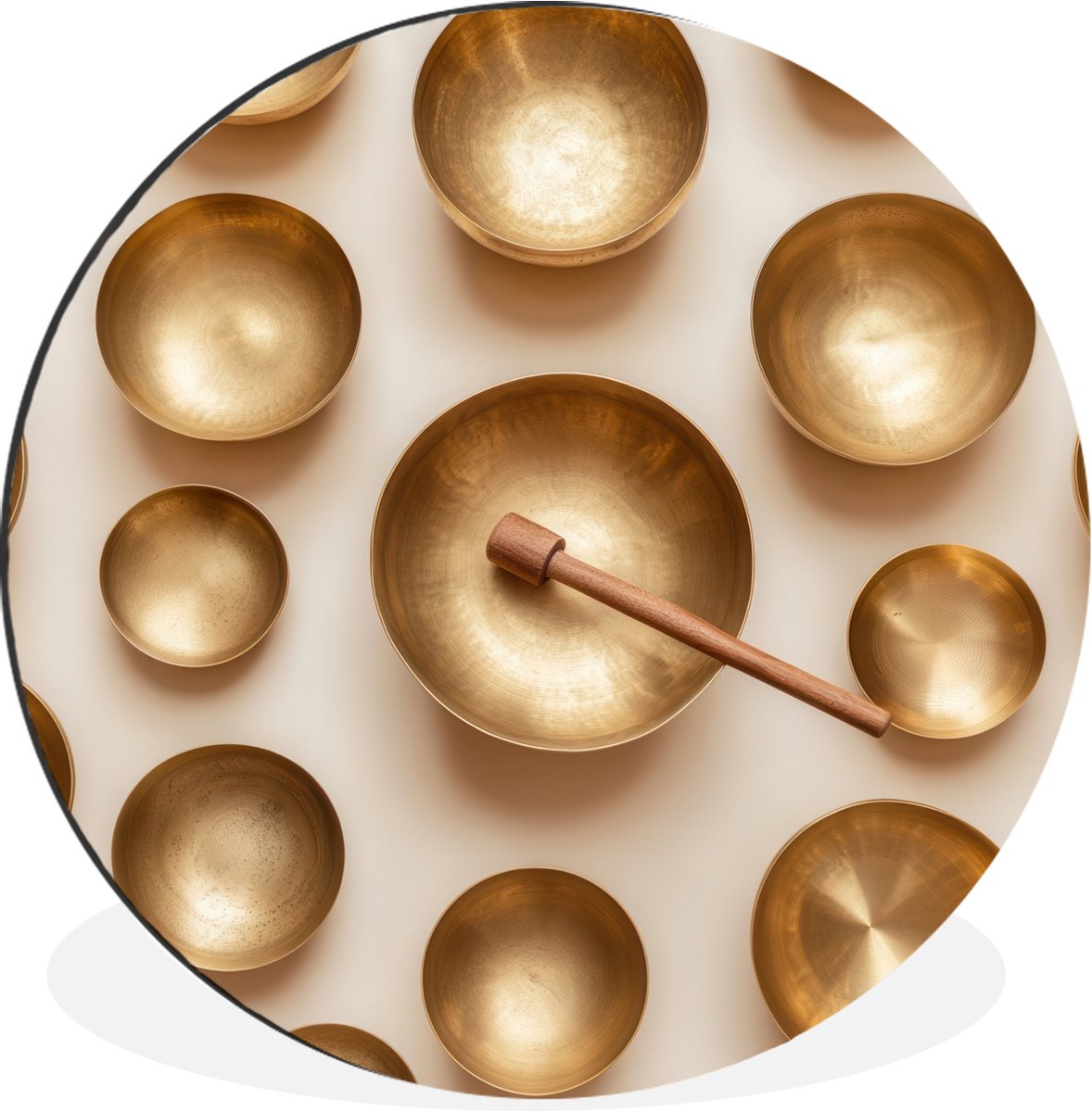 WallCircle Wandcirkel - Muurcirkel - Symmetrisch - Goud - Brons - Balans - Aluminium - Dibond - 120x120 cm - Binnen en Buiten