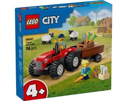 foto van LEGO City Rode tractor met aanhanger en schapen - 60461