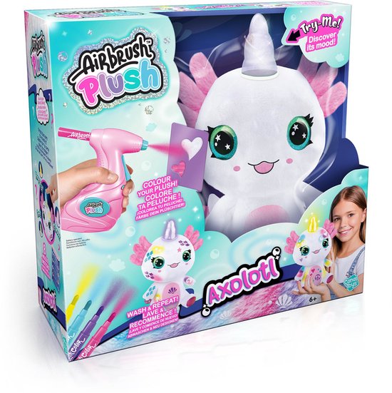 Airbrush pluche axolotlcorn oplichtend speelgoed knuffel axolotl.