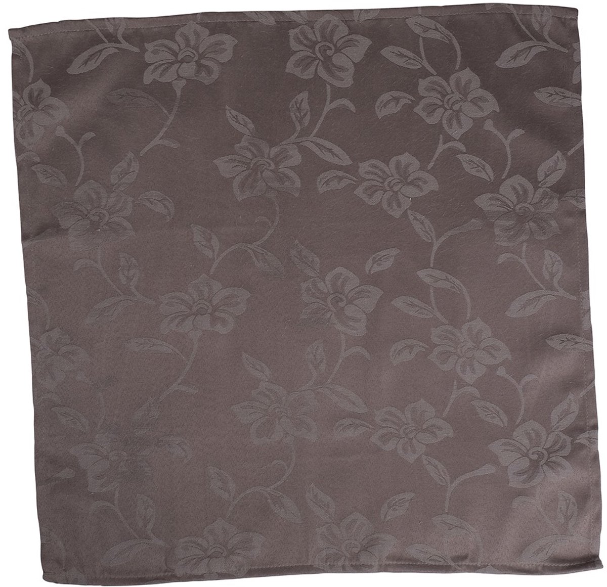 Servetten damast bloem taupe 50 x 50 cm.
