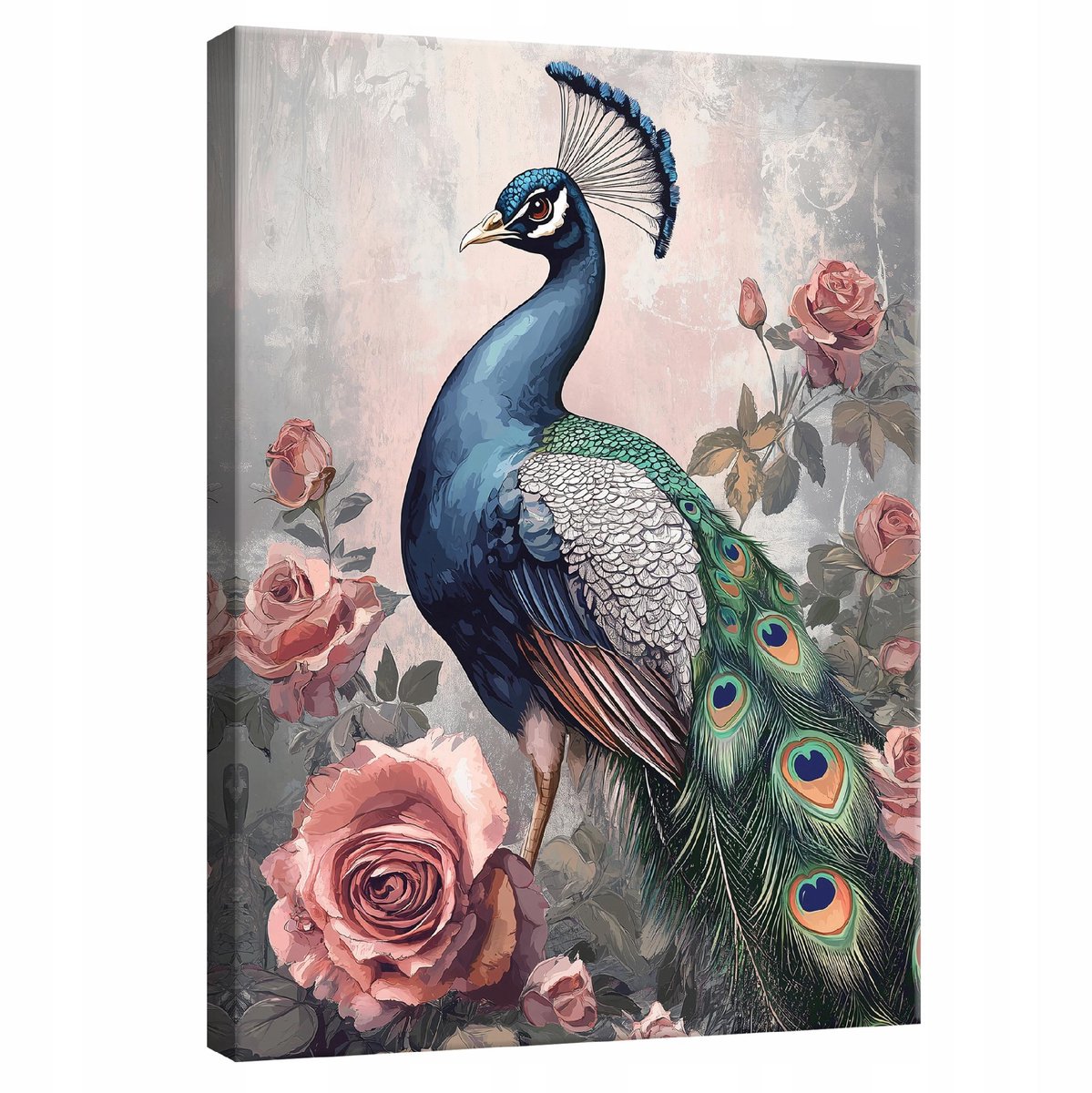 WALLARENA Canvas schilderij - 100x70 cm - afbeelding van een kraanvogel in de natuur met vogels op canvas voor de muur in de slaapkamer of keuken multikleurig
