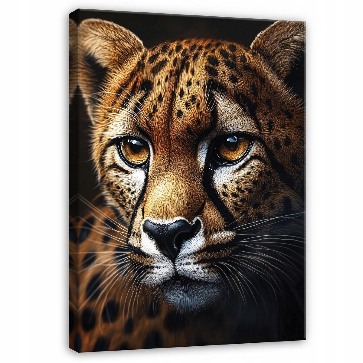 WALLARENA Canvas schilderij - 60x40 cm - 3D afbeelding van een jaguar voor slaapkamer, woonkamer, keuken multikleurig