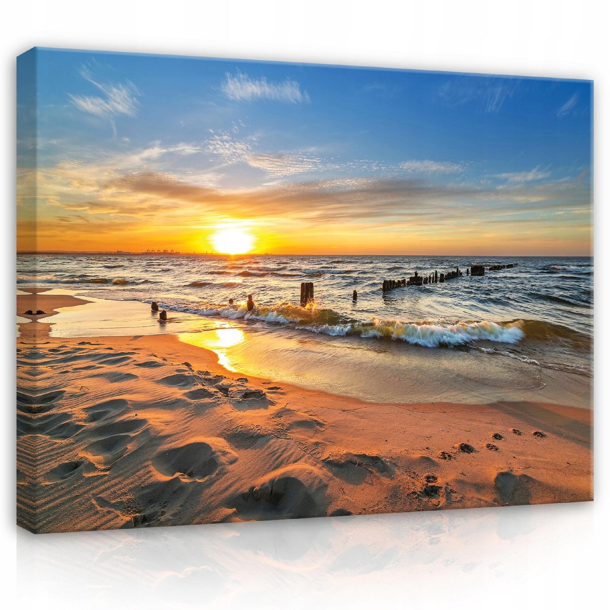 WALLARENA Canvas schilderij - 120x80 cm - Strand natuur zee op doek multikleurig