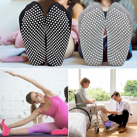 Yoga Sokken - Antislip Sportsokken 4-delig - Voor Yoga/Pilates/Ballet - Damesmaat 38-40 - 4 Kleuren van Merkloos — afbeelding 5