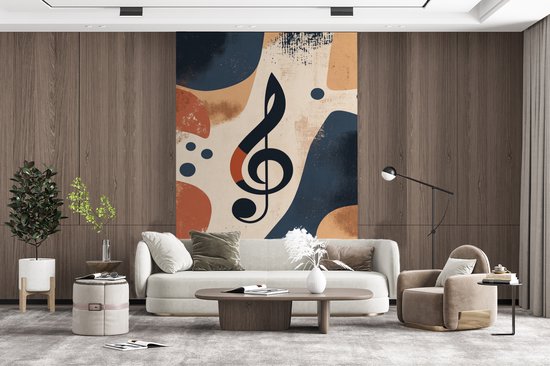Behang - Fotobehang Sleutel - G - Abstract - Beige - Breedte 170 cm x hoogte 260 cm