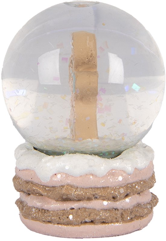 Clayre & Eef Boule de neige Ø 5x7 cm Marron Plastique Bonhomme en pain d‘épice