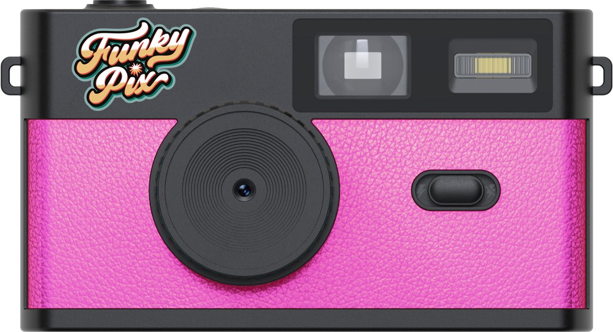 FUNKYPIX X9 FLAMINGO PINK - Schermloze digitale retro camera - 3 filters - flitser - 4GB SD-kaart - vintage fotocamera zonder scherm - roze
