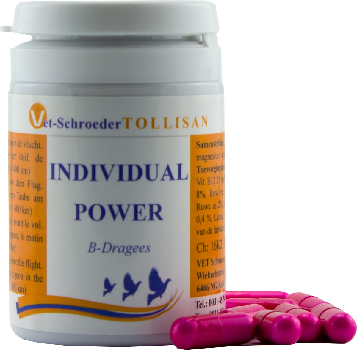 Individual Power 50 caps - Vet Schroeder Tollisan - voor postduiven
